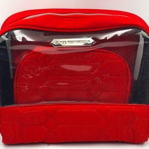 NWOT Aimee Kestenberg 3 Piece Red Travel Cosmetics/Hygiene Products Travel Set
